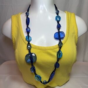 Joan Rivers Faceted Blue Crystal Beaded Necklace